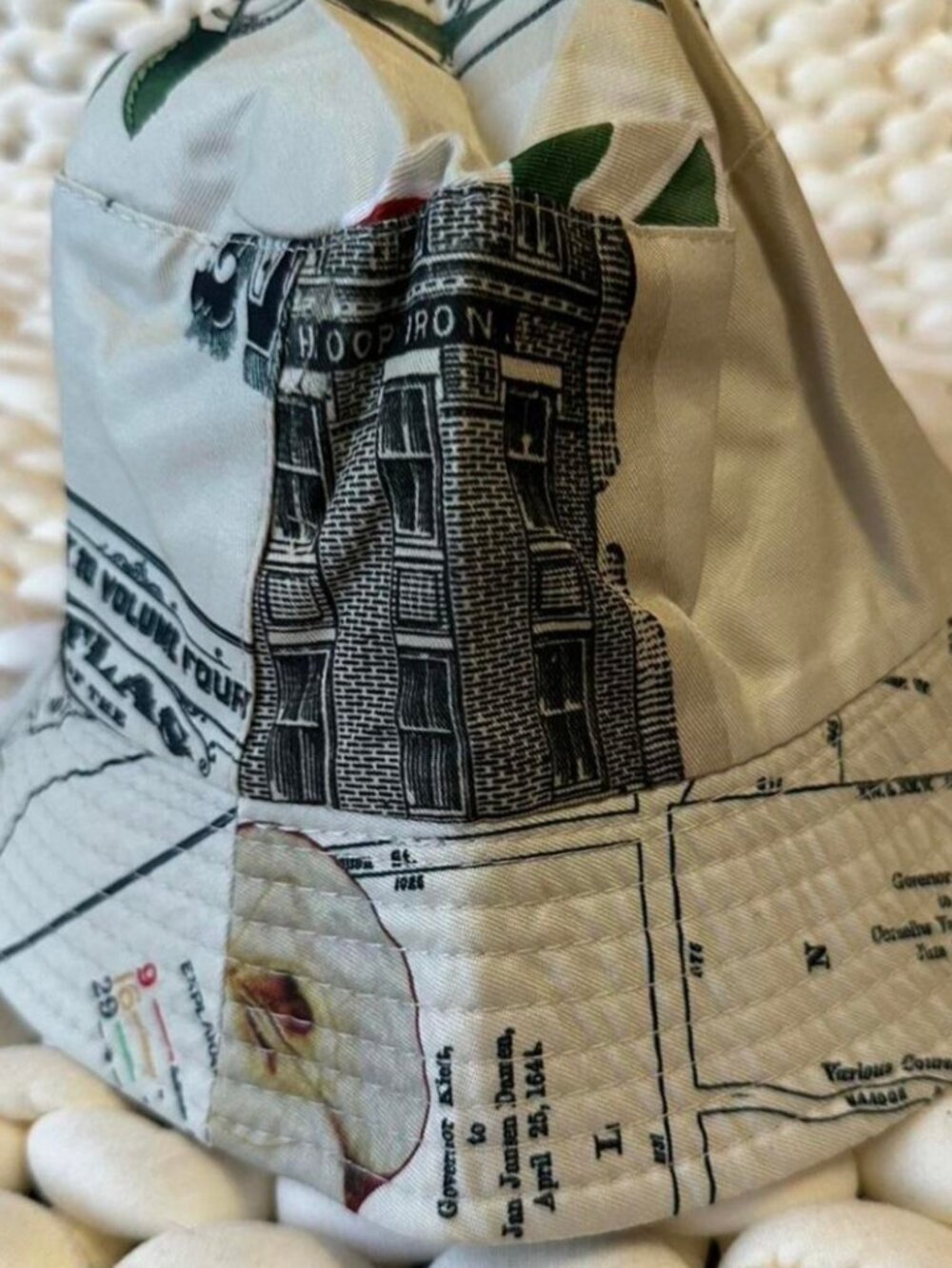 SHEIN x MONSE NYC Map Bucket Hat | Never Used | Vintage Aesthetic - Picture 3 of 6